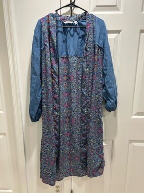 Canyon Retreat Blue Floral-Trim kimono